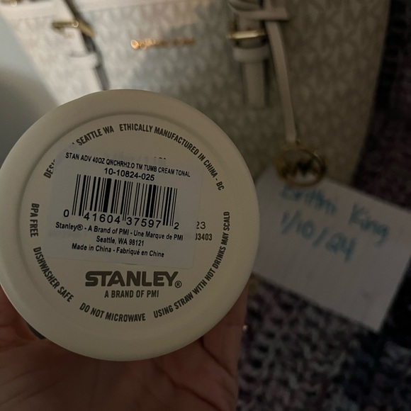 Both new with tags!! Small zip top Michael Kors purse and Cream 40oz Stanley. - Picture 1 of 5